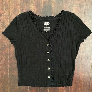 Black Crop Top, Medium